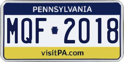 PA license plate MQF2018