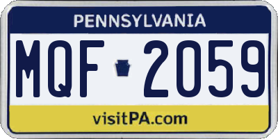PA license plate MQF2059