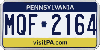 PA license plate MQF2164