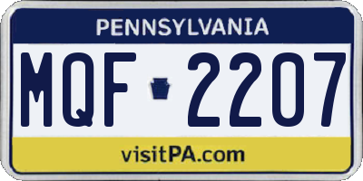 PA license plate MQF2207