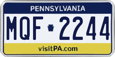 PA license plate MQF2244