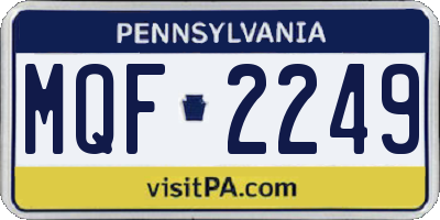 PA license plate MQF2249