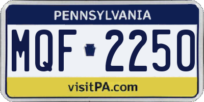 PA license plate MQF2250
