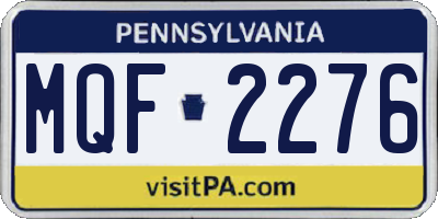 PA license plate MQF2276