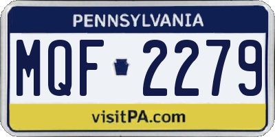 PA license plate MQF2279