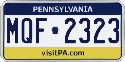 PA license plate MQF2323