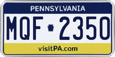 PA license plate MQF2350