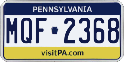 PA license plate MQF2368