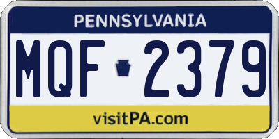 PA license plate MQF2379