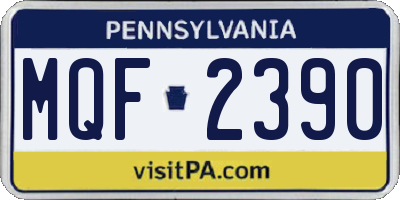PA license plate MQF2390
