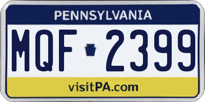 PA license plate MQF2399