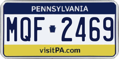 PA license plate MQF2469