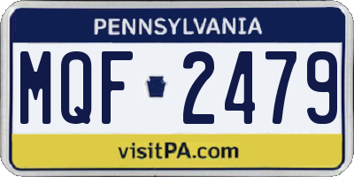 PA license plate MQF2479