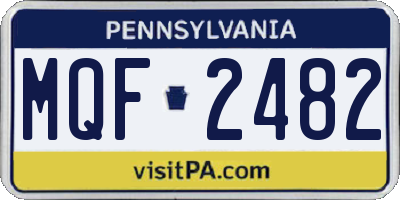 PA license plate MQF2482