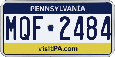 PA license plate MQF2484