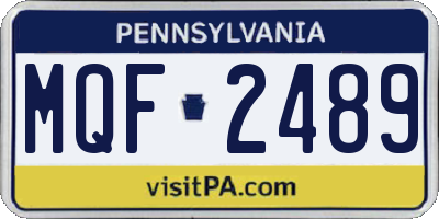 PA license plate MQF2489
