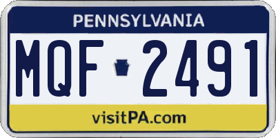 PA license plate MQF2491
