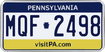PA license plate MQF2498