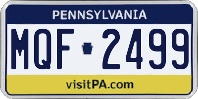 PA license plate MQF2499