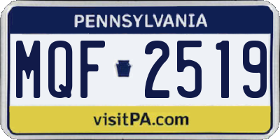 PA license plate MQF2519