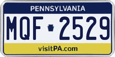 PA license plate MQF2529