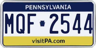 PA license plate MQF2544