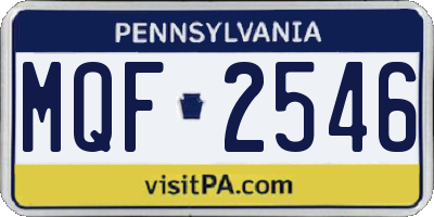 PA license plate MQF2546