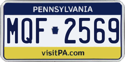 PA license plate MQF2569