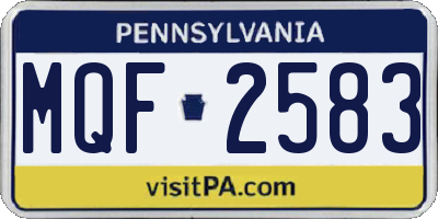 PA license plate MQF2583