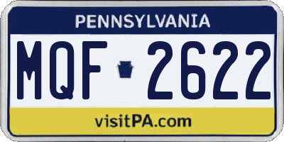 PA license plate MQF2622