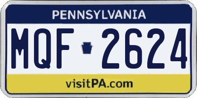 PA license plate MQF2624