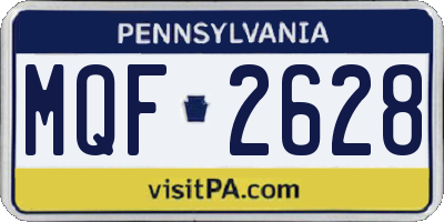 PA license plate MQF2628