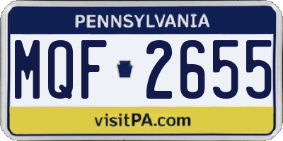 PA license plate MQF2655