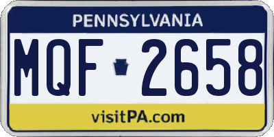 PA license plate MQF2658