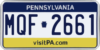 PA license plate MQF2661