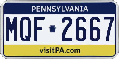 PA license plate MQF2667