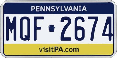 PA license plate MQF2674