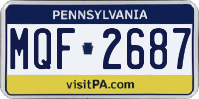 PA license plate MQF2687