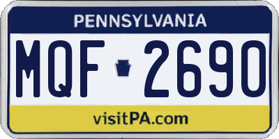 PA license plate MQF2690