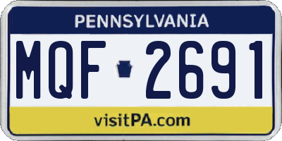 PA license plate MQF2691