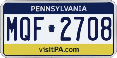 PA license plate MQF2708