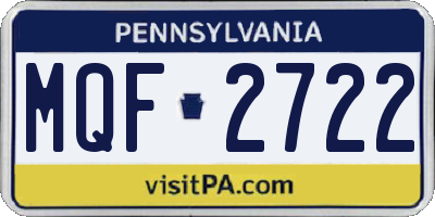 PA license plate MQF2722