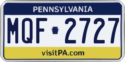 PA license plate MQF2727