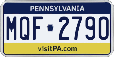 PA license plate MQF2790