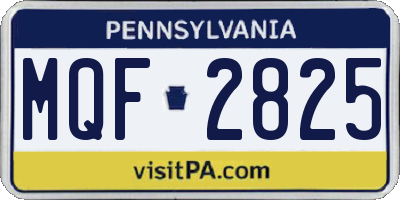 PA license plate MQF2825