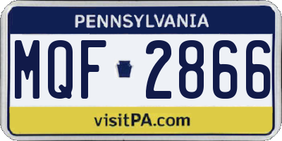 PA license plate MQF2866