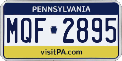 PA license plate MQF2895
