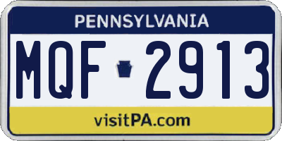 PA license plate MQF2913