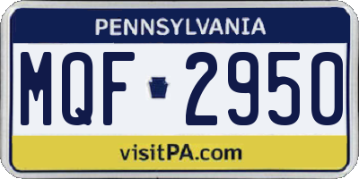 PA license plate MQF2950