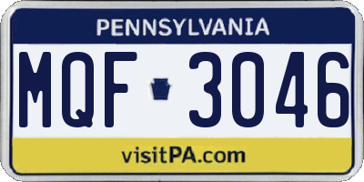 PA license plate MQF3046